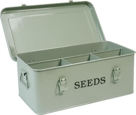 metal seed storage boxes|seed storage box with dividers.